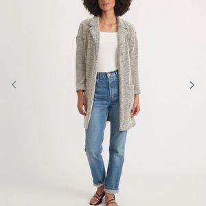 Marine Layer - Birdseye Collared Cardigan in Black/White Contrast - hardly worn